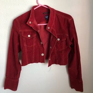 SOLD✨✨ Cropped red jean jacket